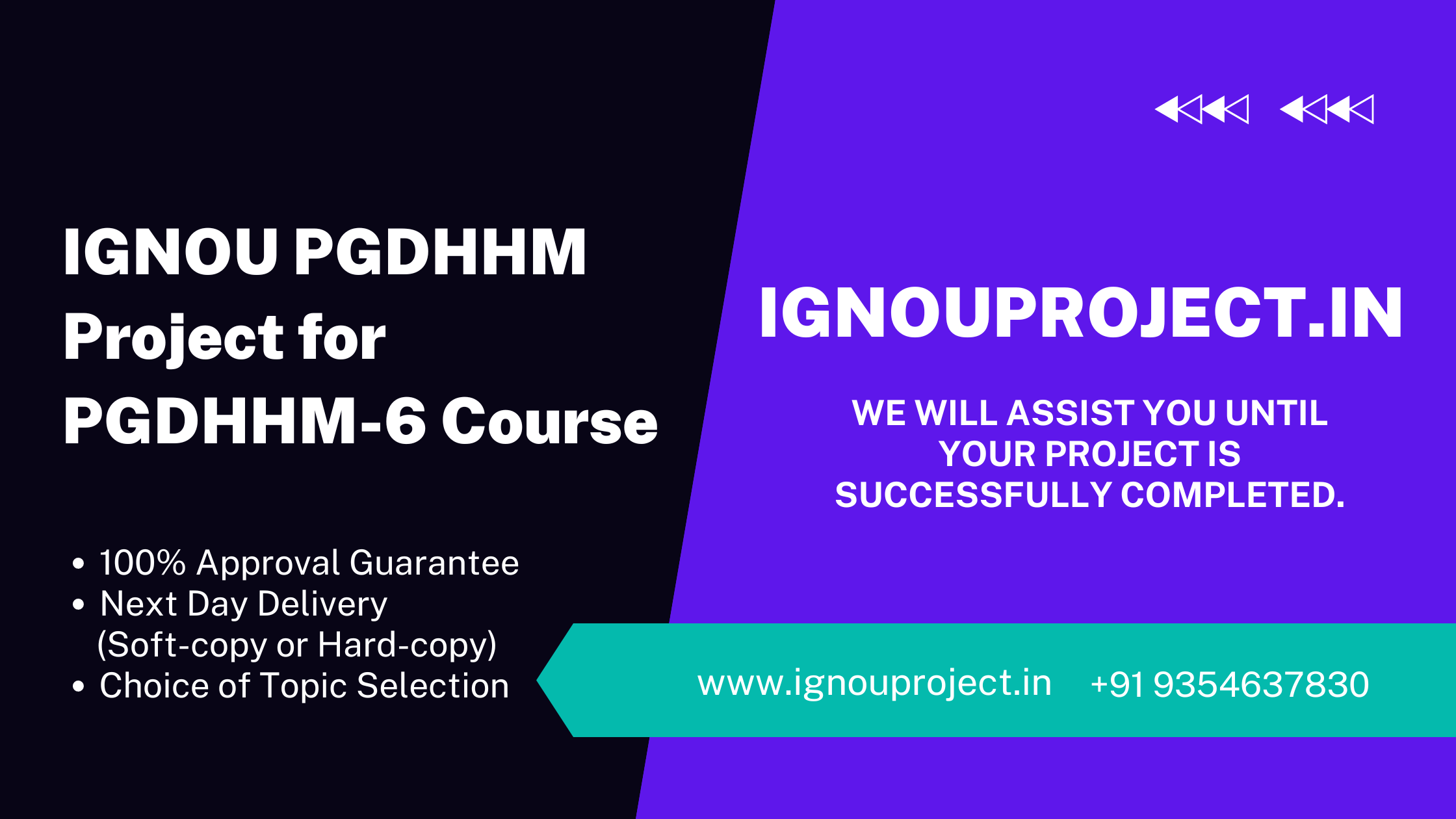 IGNOU PGDHHM Project for PGDHHM-6 Course