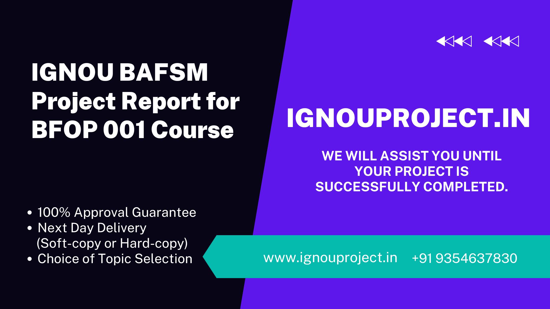 IGNOU BAFSM Project Report for BFOP 001 Course