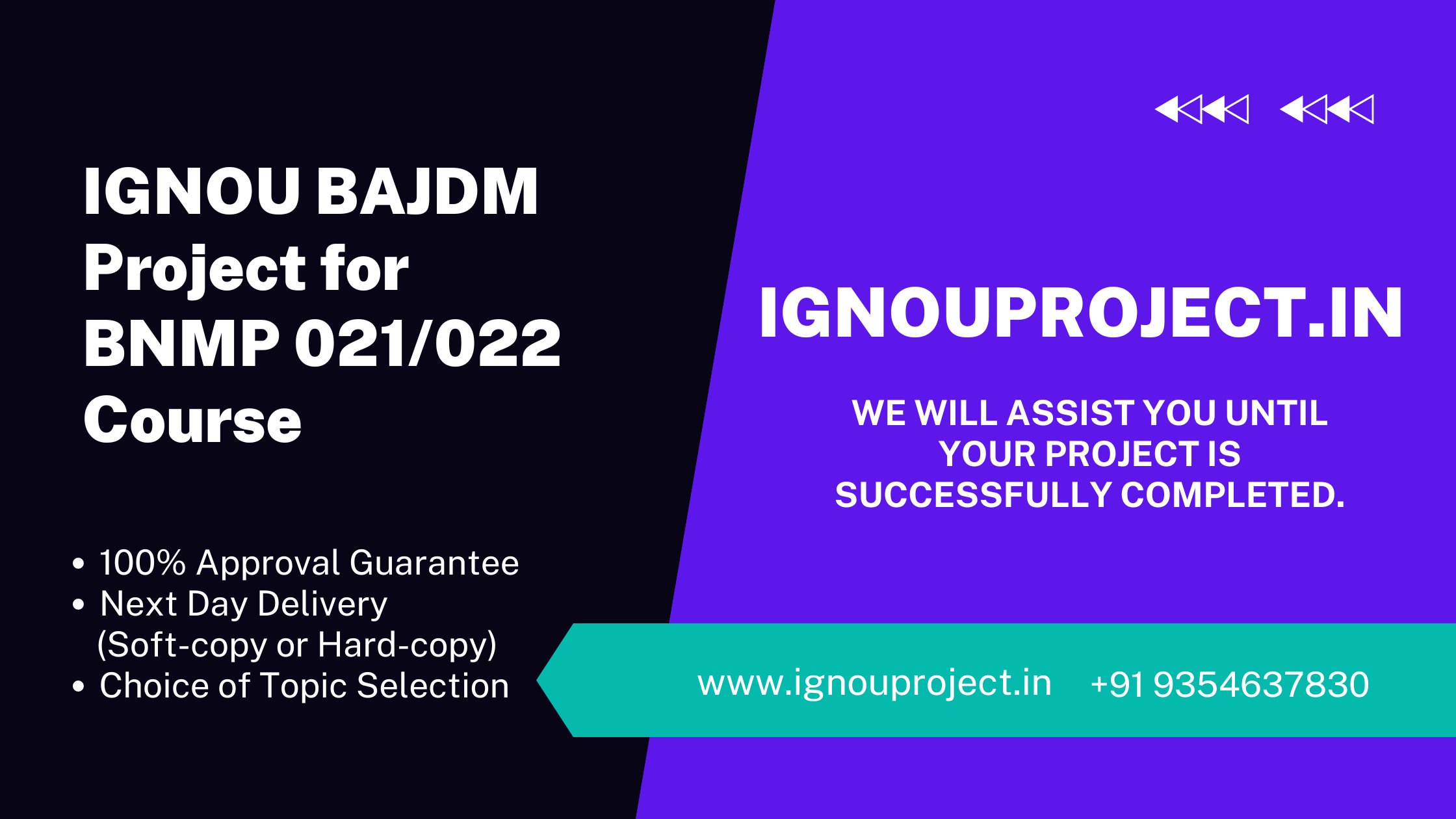 IGNOU BAJDM Project for BNMP 021/022 Course