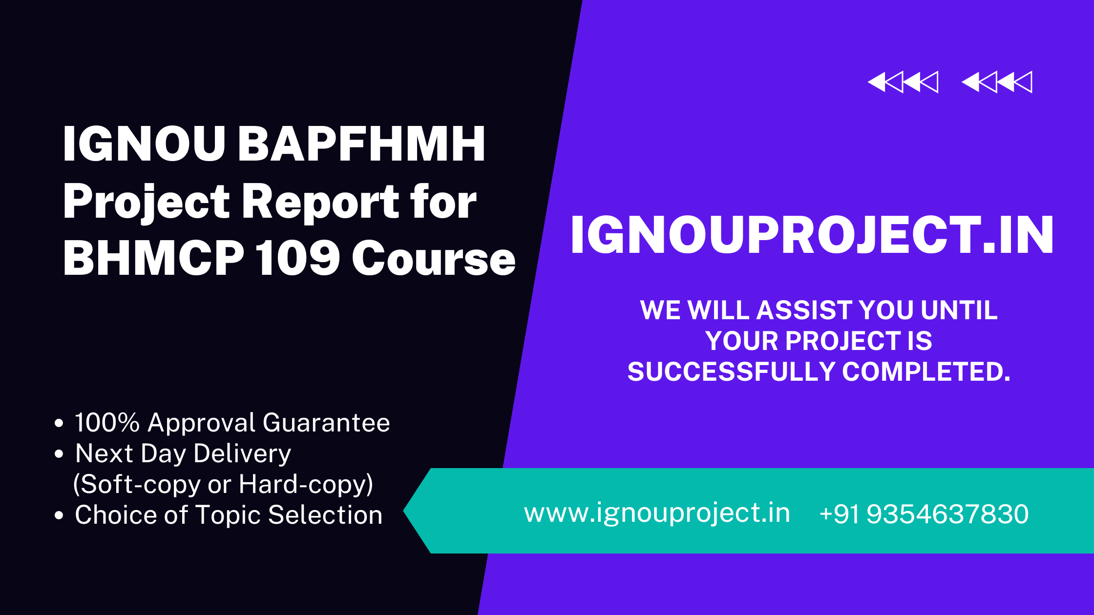 IGNOU BAPFHMH Project Report for BHMCP 109 Course