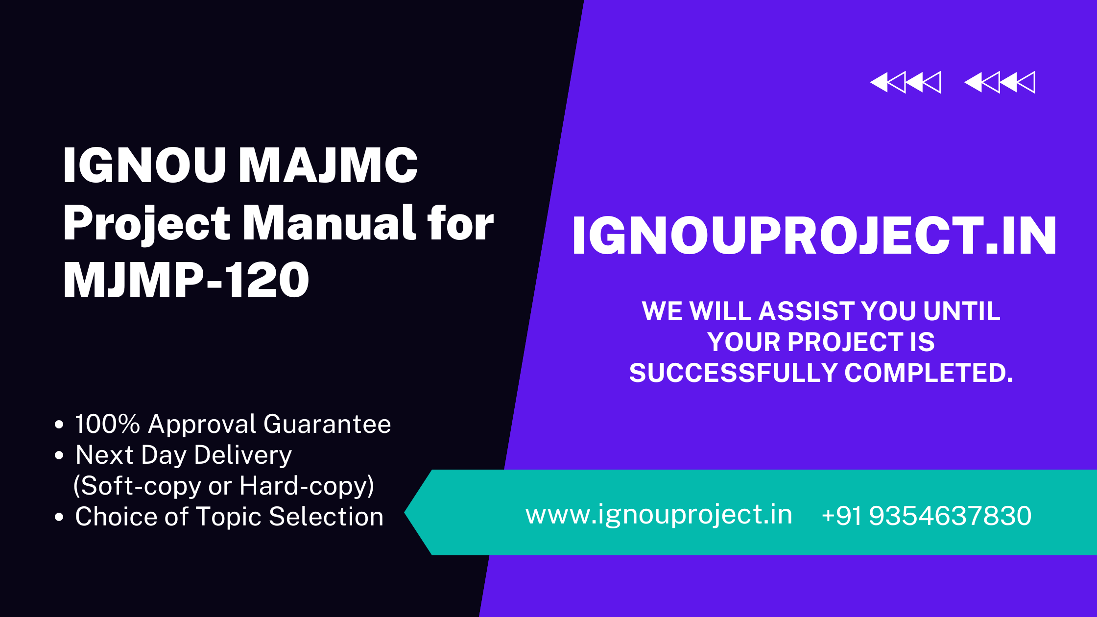 IGNOU MAJMC Project Manual for MJMP-120