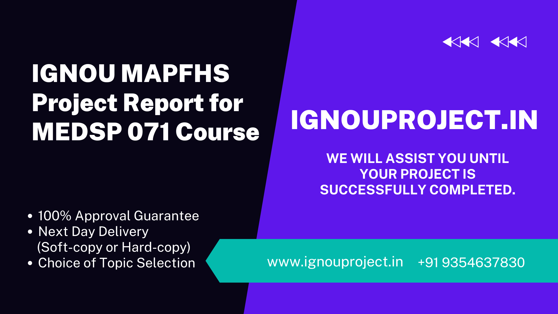 IGNOU MAPFHS Project Report for MEDSP 071 Course