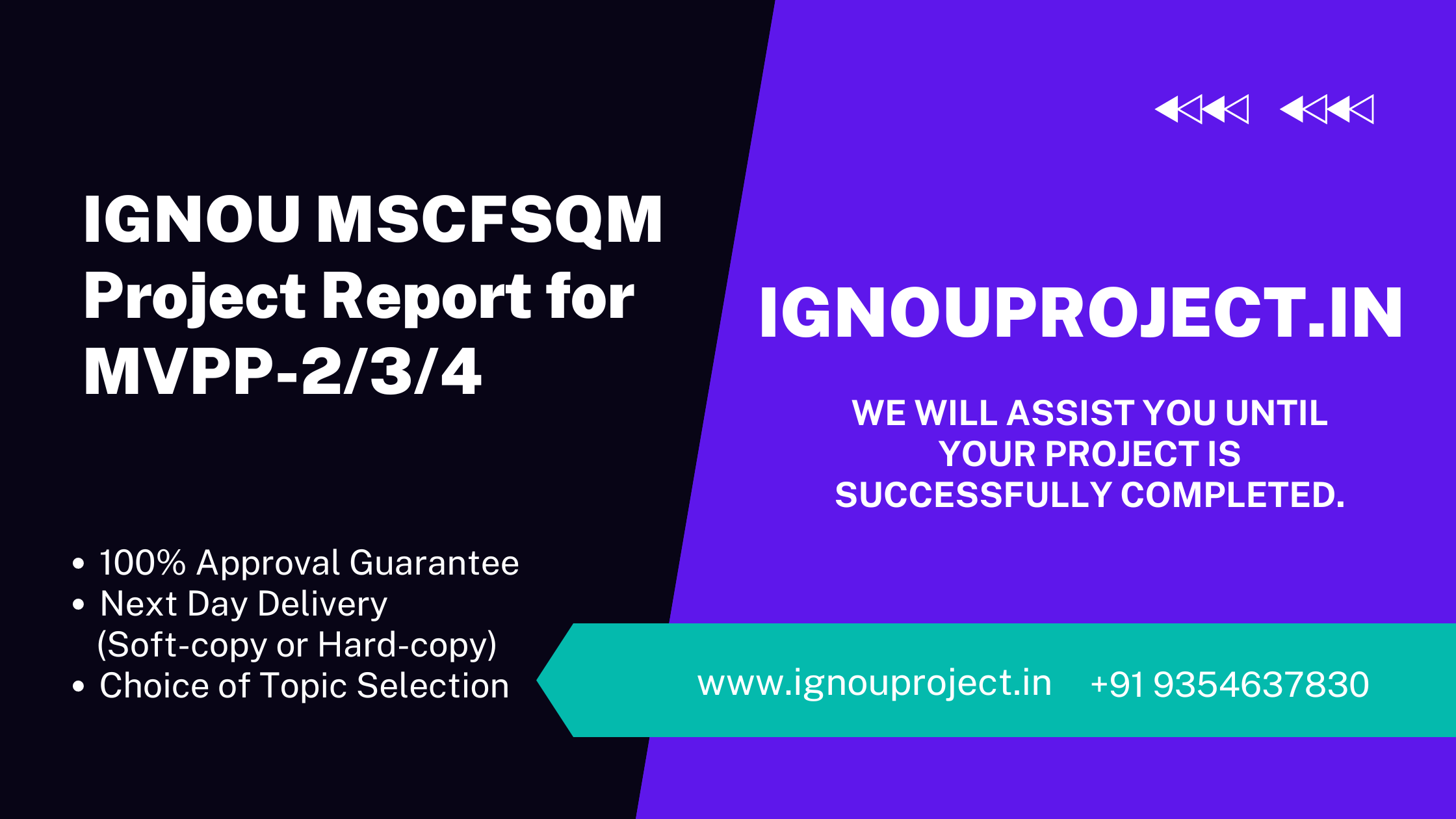 IGNOU MSCFSQM Project Report for MVPP-2/3/4