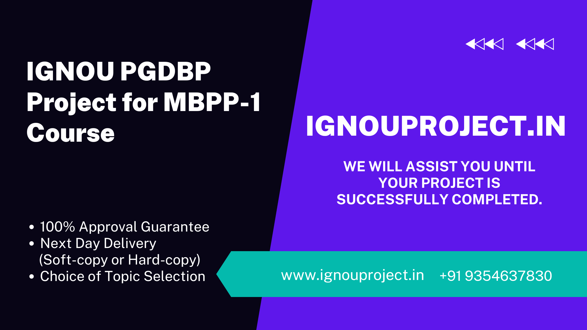 IGNOU PGDBP Project for MBPP-1 Course