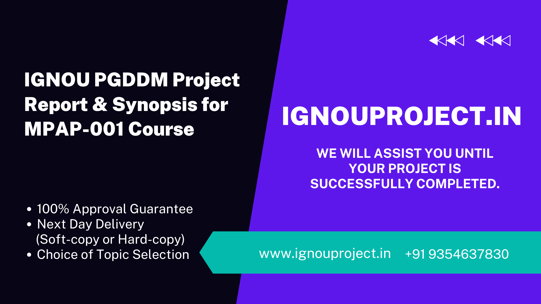 IGNOU PGDDM Project Report & Synopsis for MPAP-001 Course